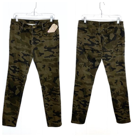 Forever 21 Camo Skinny Jeans Size 28 - Picture 1 of 6